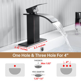 Fransiton waterfall faucet side view showing smooth single-handle operation for quick adjustments