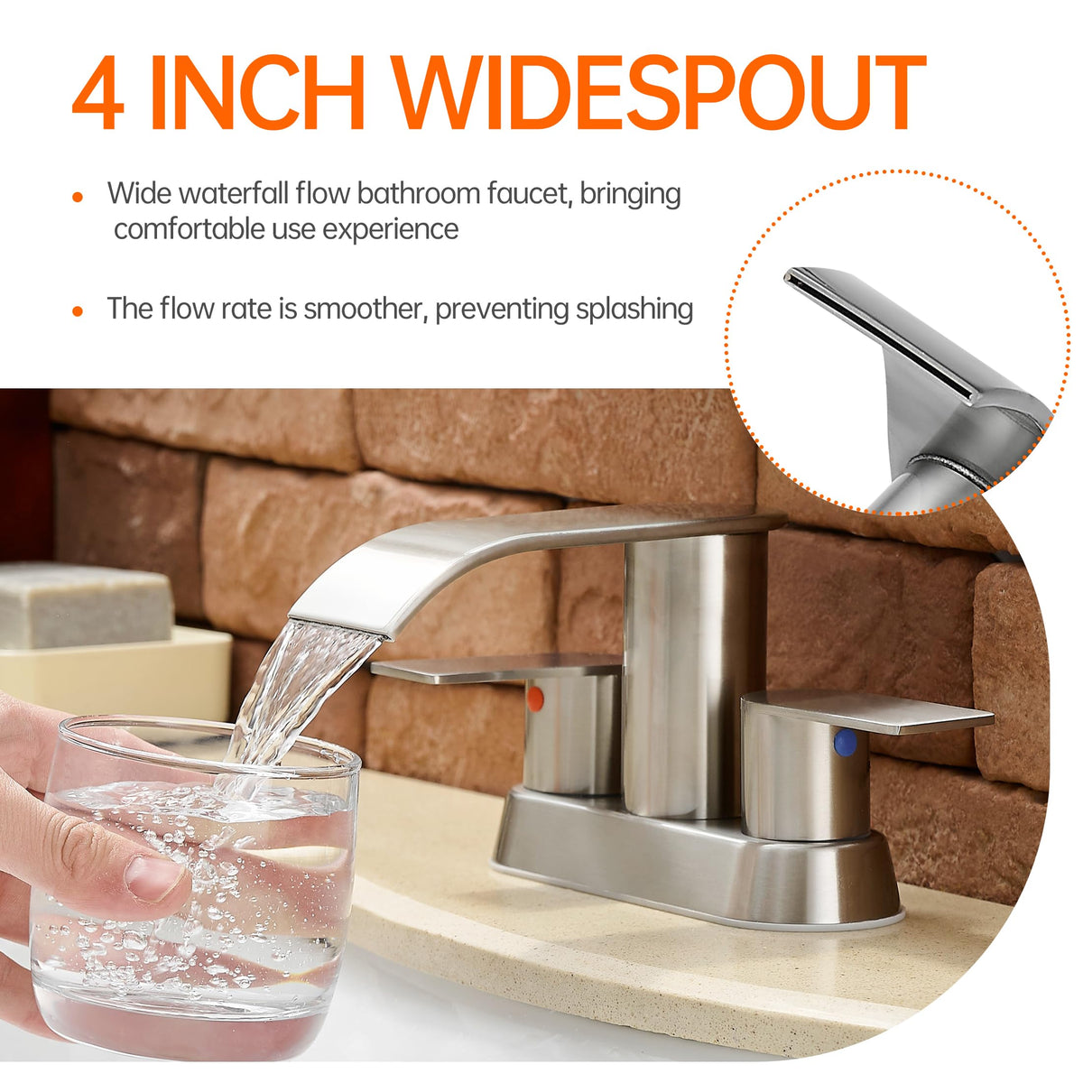 Fransiton pop-up drain included for convenient sink maintenance.