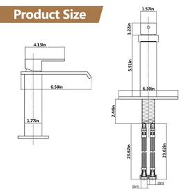 Fransiton 23.6-inch water supply lines with 9/16 inch connectors.