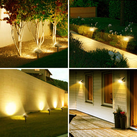 Fratink solar spot light with 90-degree adjustable head targets steps precisely.