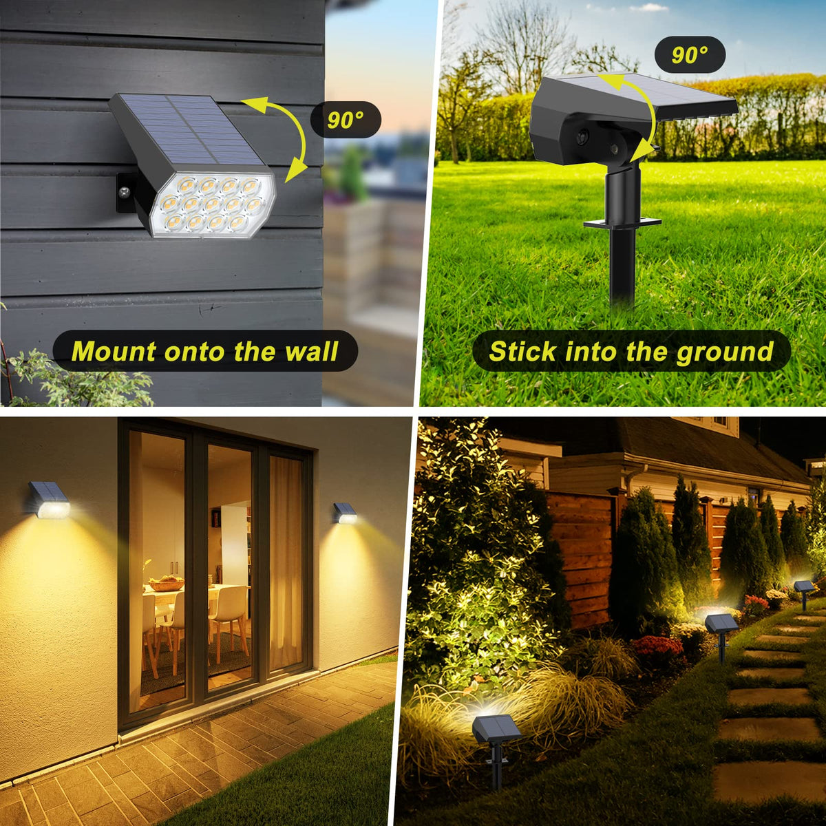 Fratink solar spot light IP65 waterproof design withstands rain and snow.