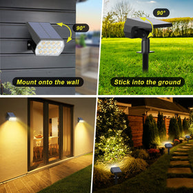 Fratink solar spot light IP65 waterproof design withstands rain and snow.