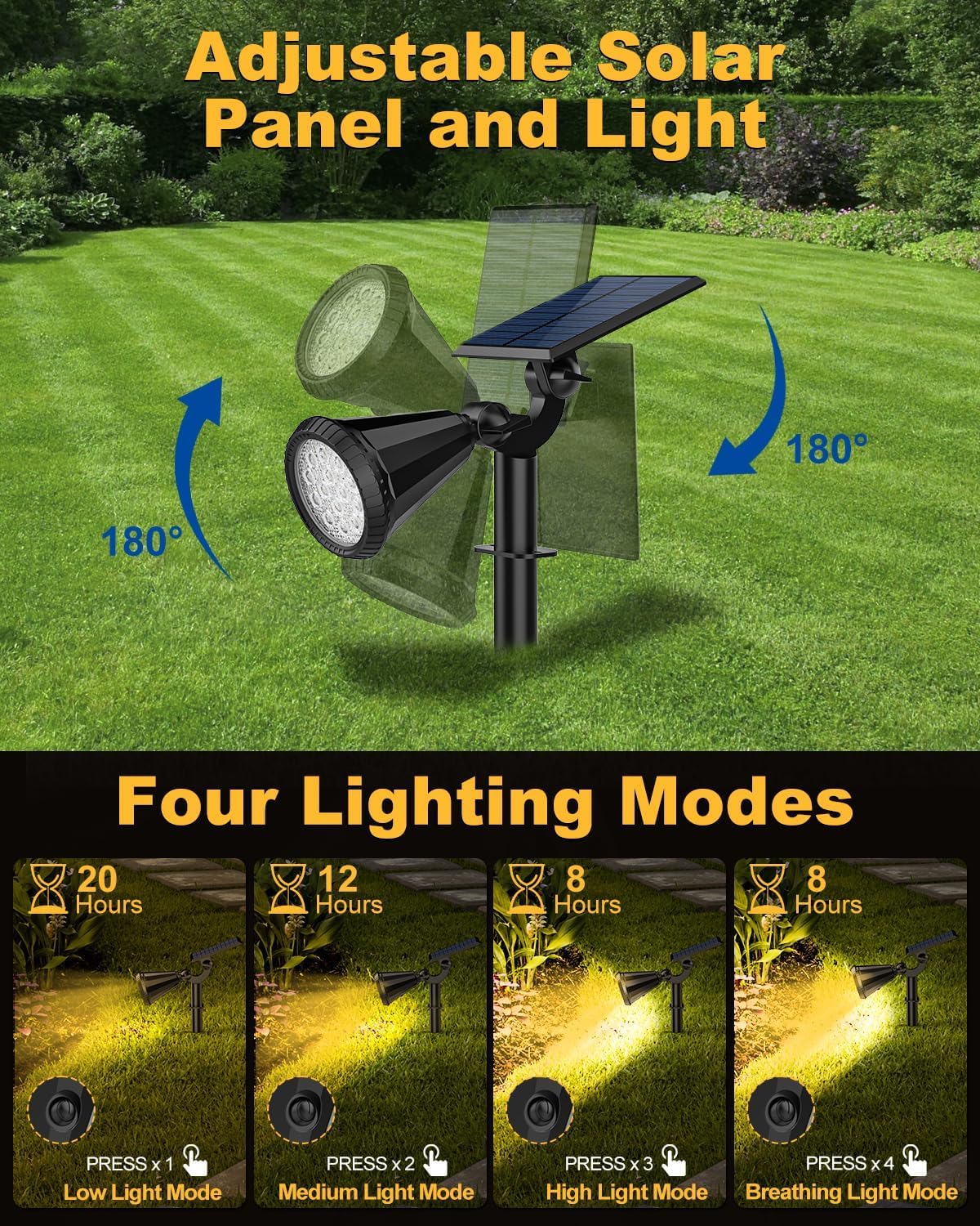 Fratink solar spot lights IP65 waterproof design for all-weather use.