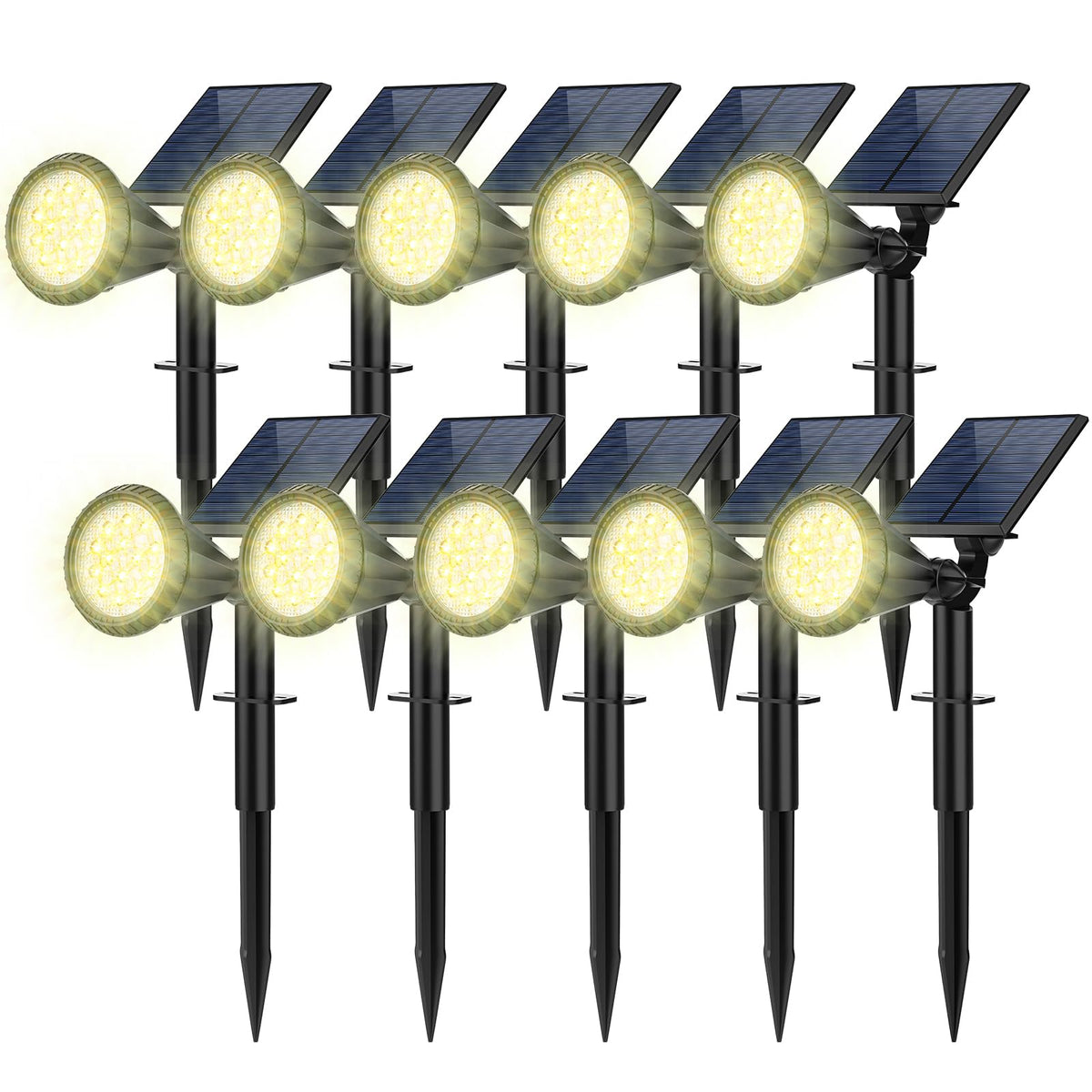 Fratink solar spot lights show adjustable panel angle for optimal sun capture.