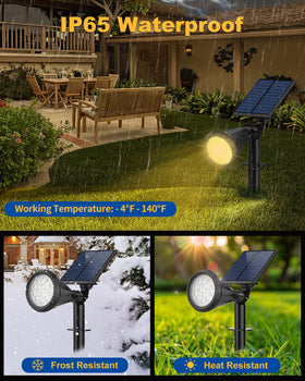 Fratink solar spot lights install on wall or floor for flexible placement.