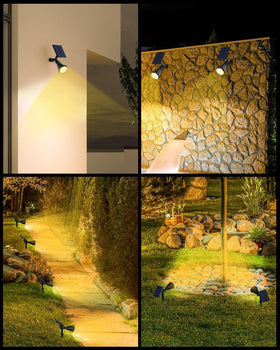 Fratink solar spot lights illuminate yards and pathways with precise coverage.