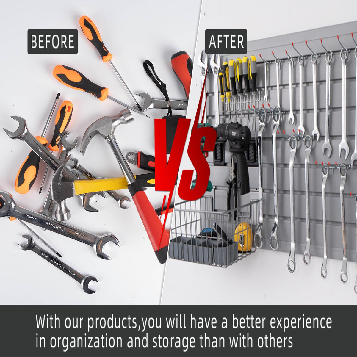 FRAYSCENT expandable slatwall panels adapt to growing storage needs.