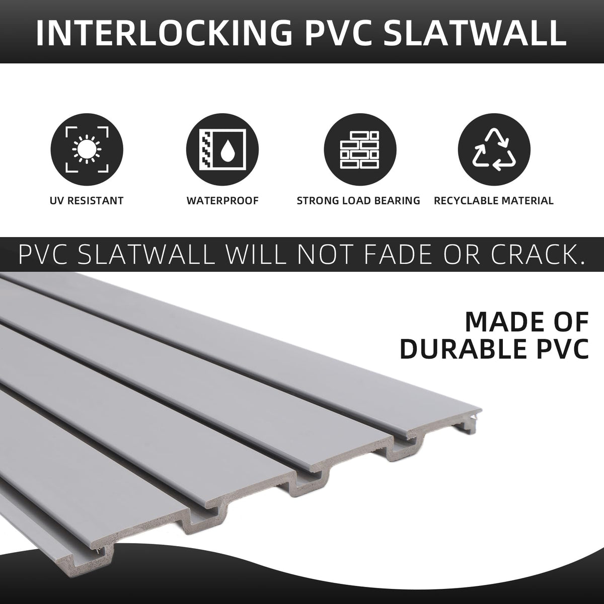 FRAYSCENT PVC slatwall panel stands up to moisture in garages.