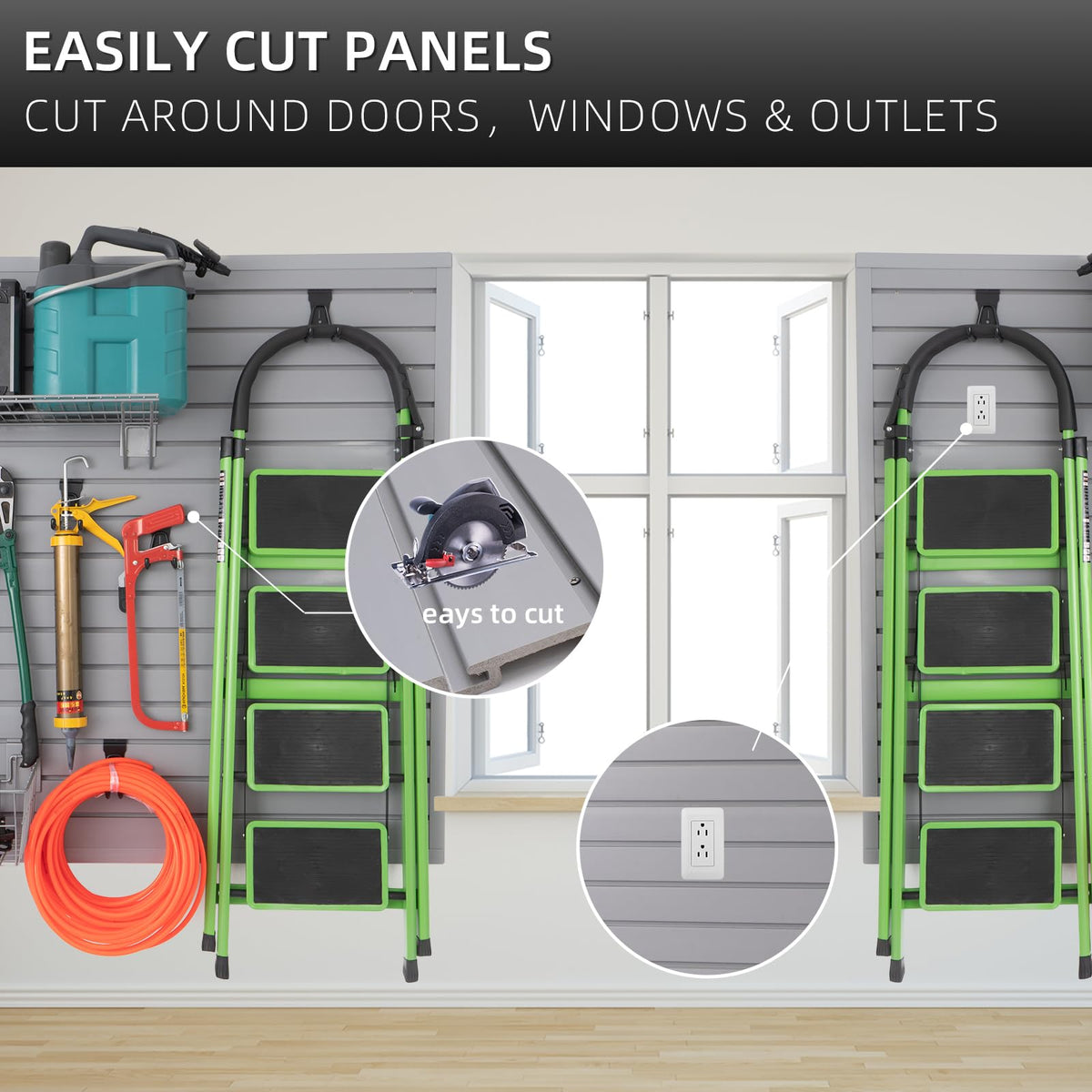 FRAYSCENT slatwall storage system with eight panels enables versatile layouts.
