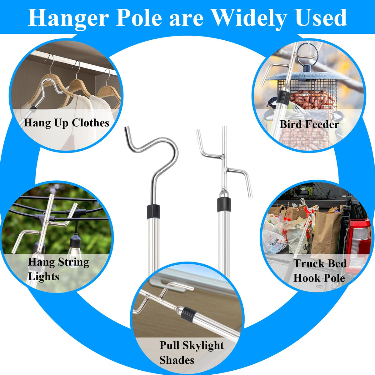 Frebuta reach pole extends up to 65 inches for overhead access