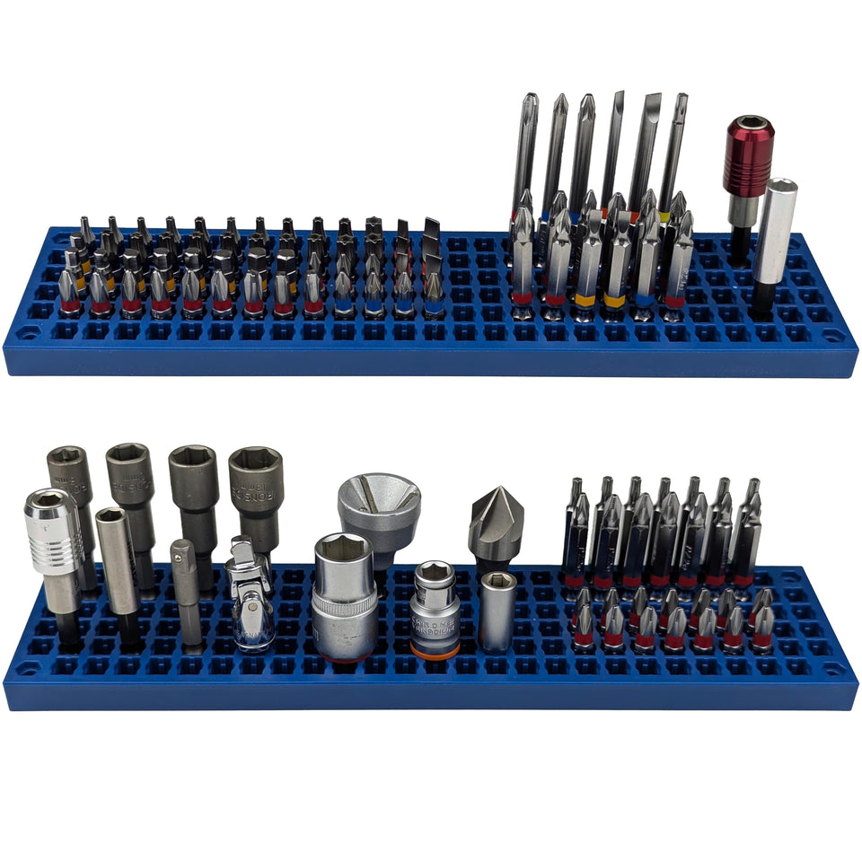 FREE ZONE Bit Organizer 158-hole tray with clear visibility for quick access.