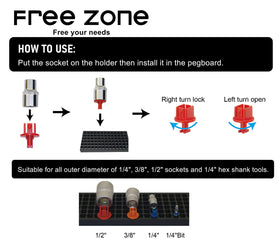 FREE ZONE portable bit organizer keeps tools organized on the go.