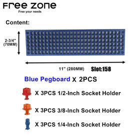 FREE ZONE secure bit holes keep bits in place during transport.