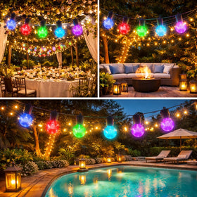 FREECUBE expansive yard lighting creates inviting outdoor ambiance.