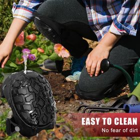 FREEKYROCK adjustable-strap knee pads stay secure with a comfortable fit.