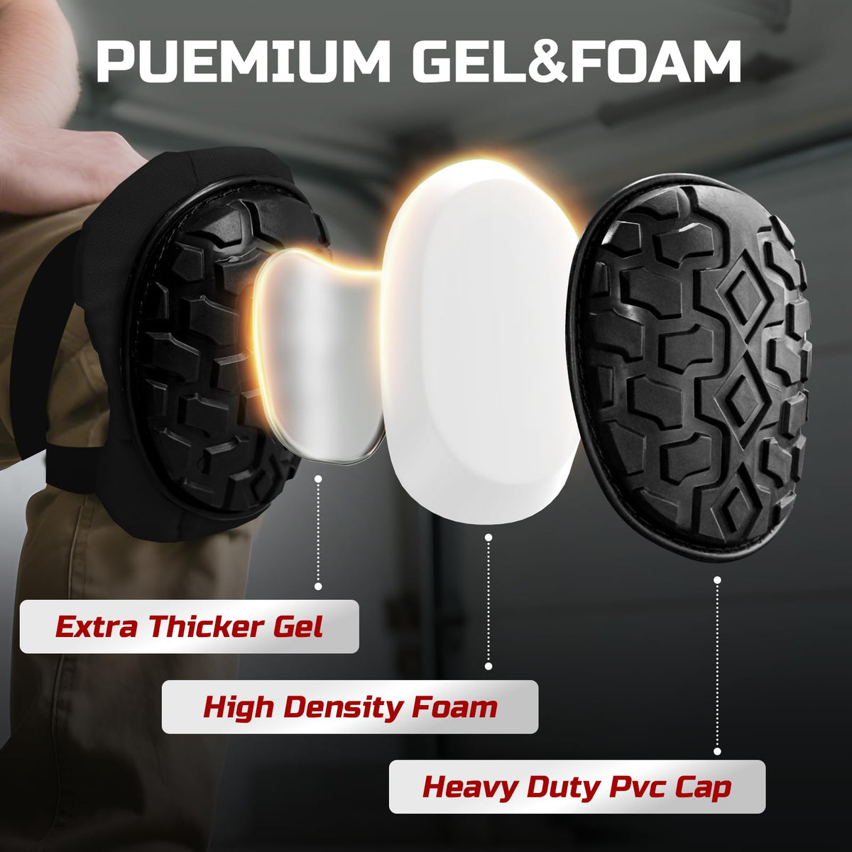 FREEKYROCK foam-padding knee pads offer comfort with high-density EVA foam padding.