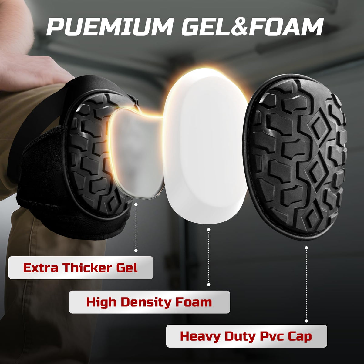 FREEKYROCK knee pads adjustable straps stay secure during work.