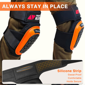 FREEKYROCK knee pads inner thigh silicone helps secure fit.