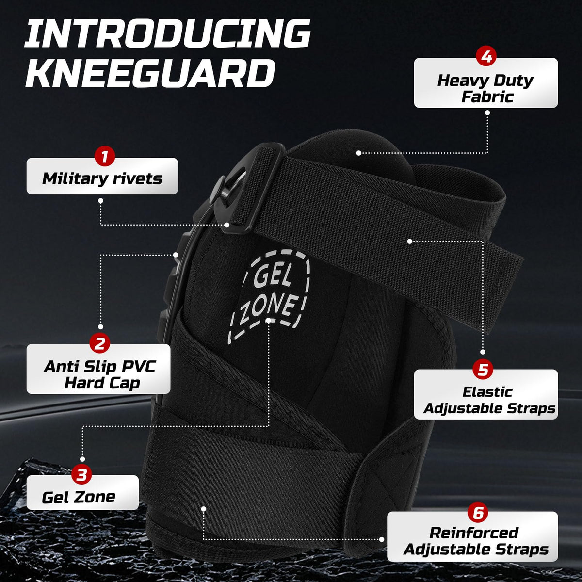 FREEKYROCK knee pads quick-fasten buckle for easy on and off.