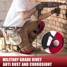 FREEKYROCK knee pads rivet pattern adds non-slip grip on rough surfaces.