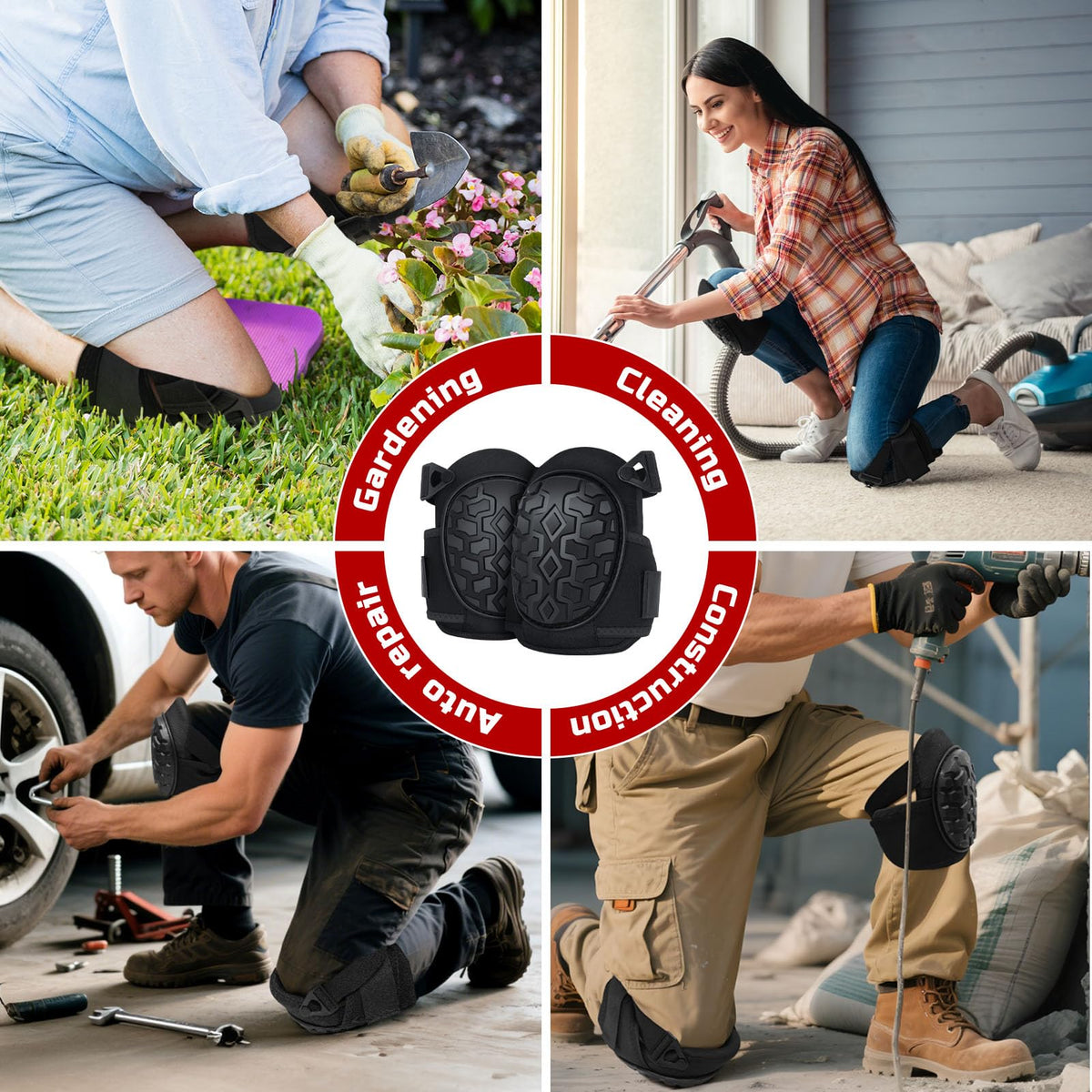 FREEKYROCK knee pads hang loop for convenient storage between jobs.