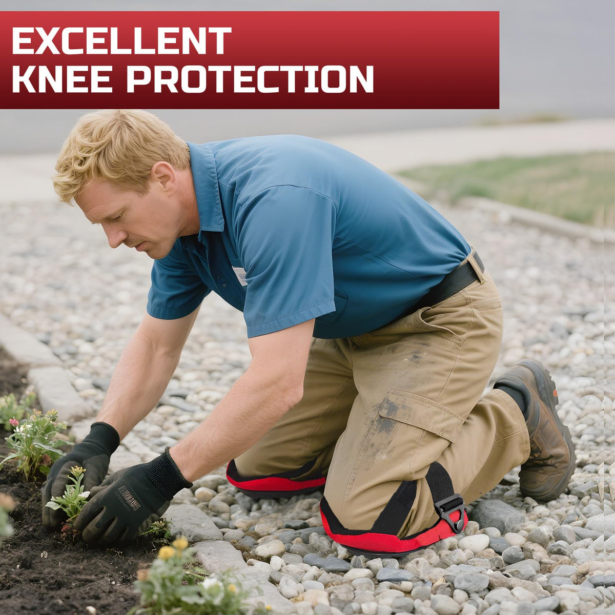 FREEKYROCK waterproof EVA/PVC panels keep knees clean in damp spaces.