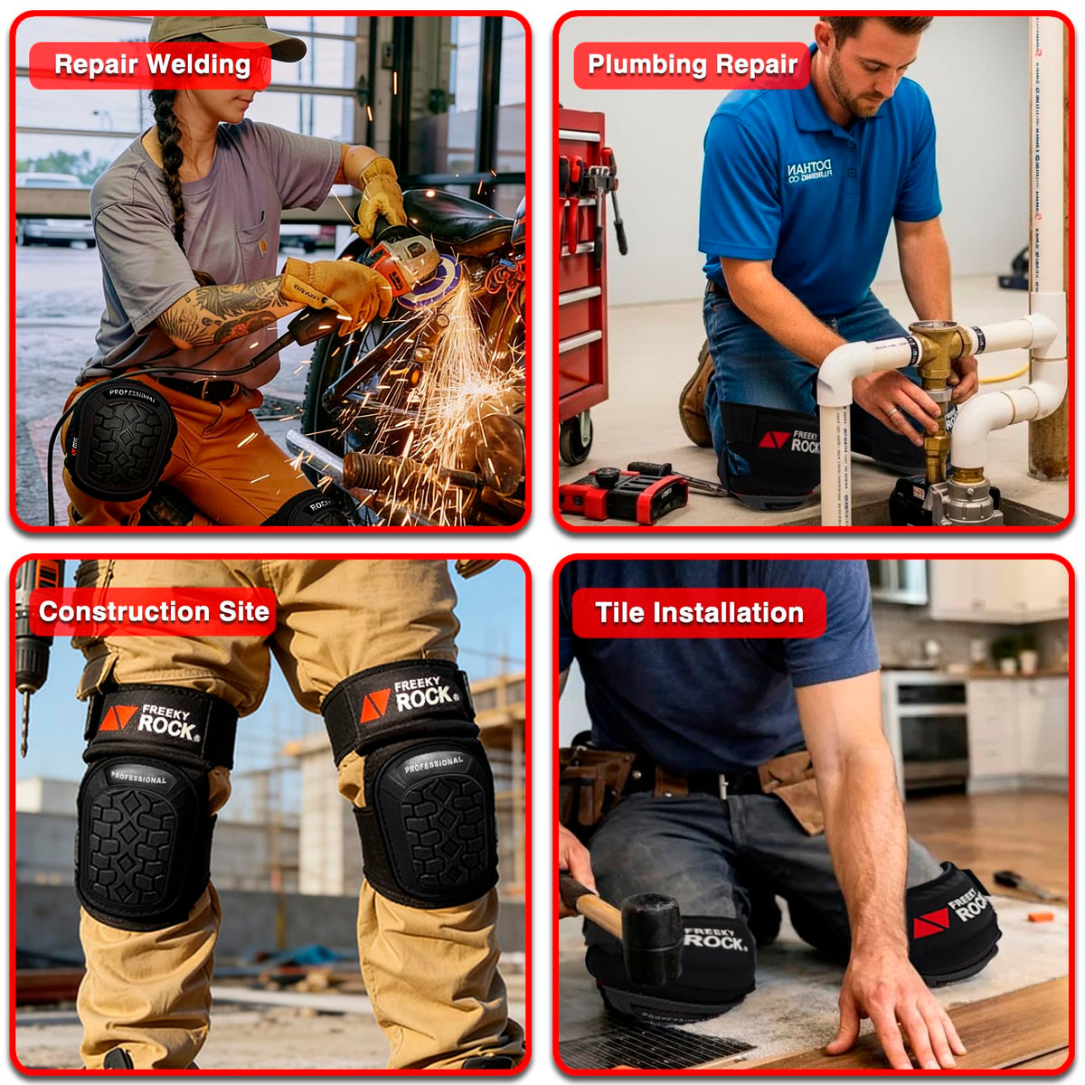 Wide straps with anti-slip interior keep pads secure when active
