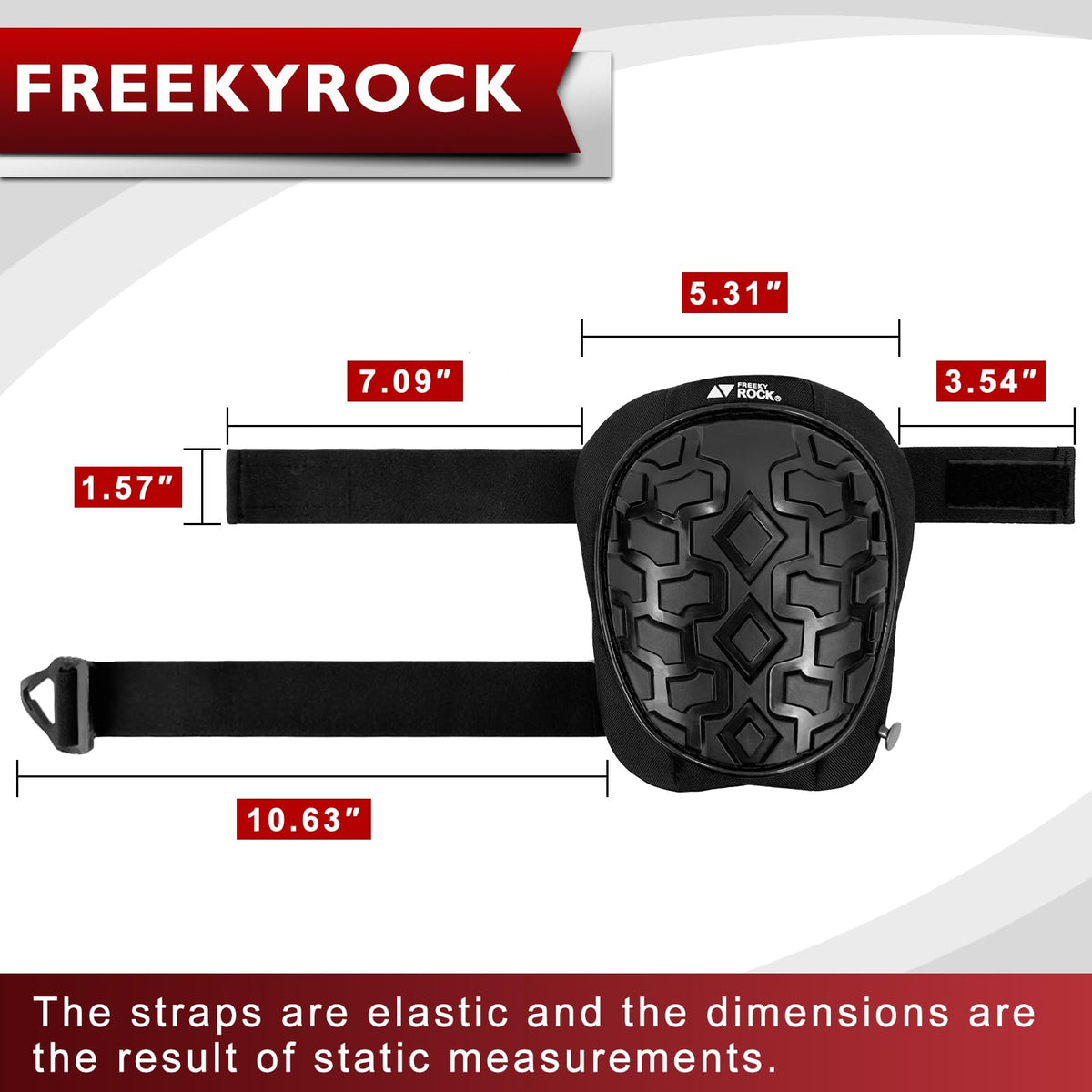 FREEKYROCK non-slip-pattern-cap knee pads stay in place on slick surfaces.