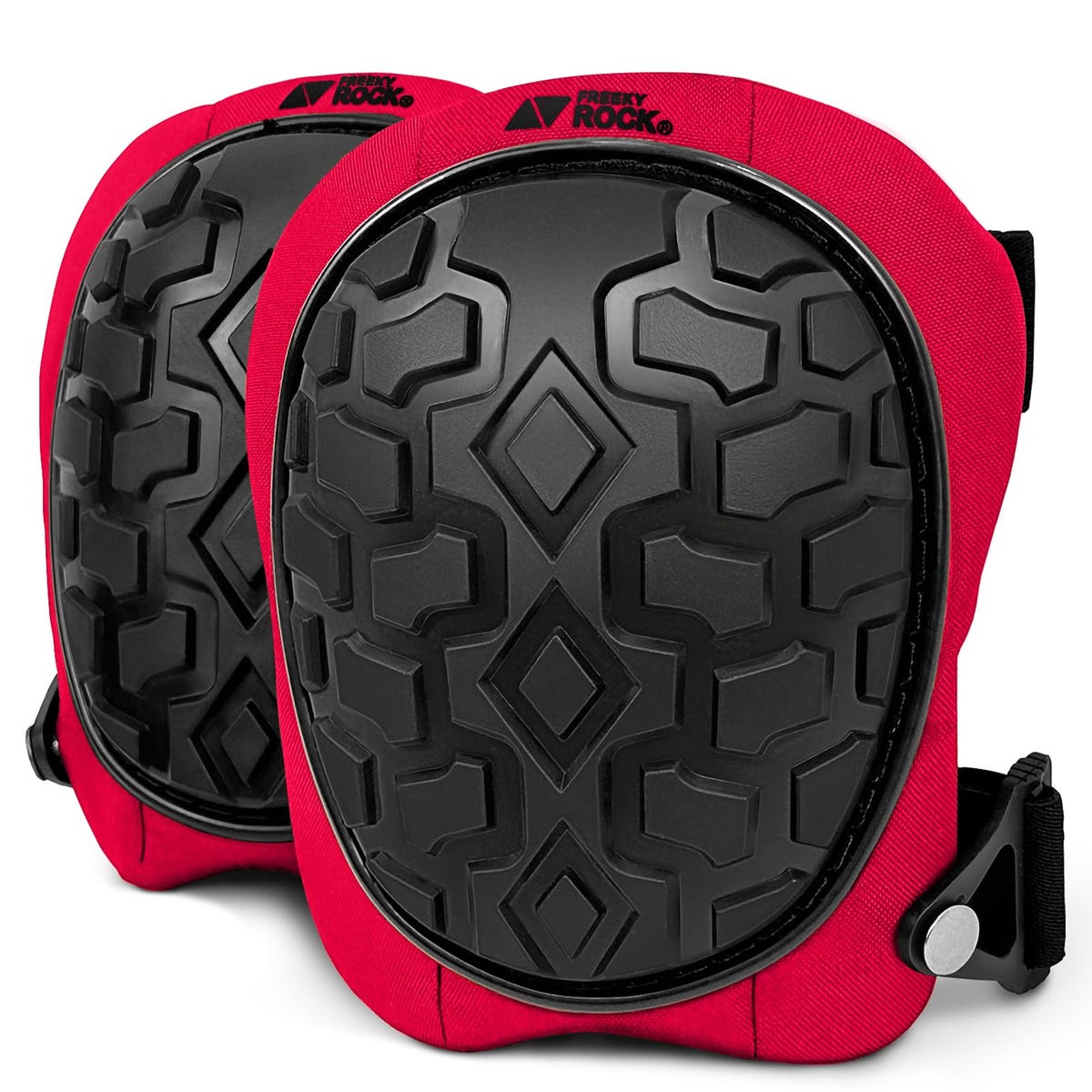FREEKYROCK professional knee pads with heavy cap protect knees on tough construction tasks.