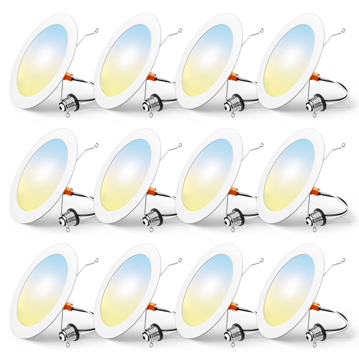 FREELICHT 12-pack 6-inch recessed lights with selectable colors for custom ambience in any room.