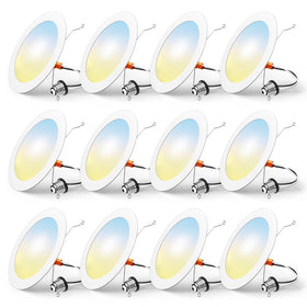 FREELICHT 12-pack 6-inch recessed lights with selectable colors for custom ambience in any room.