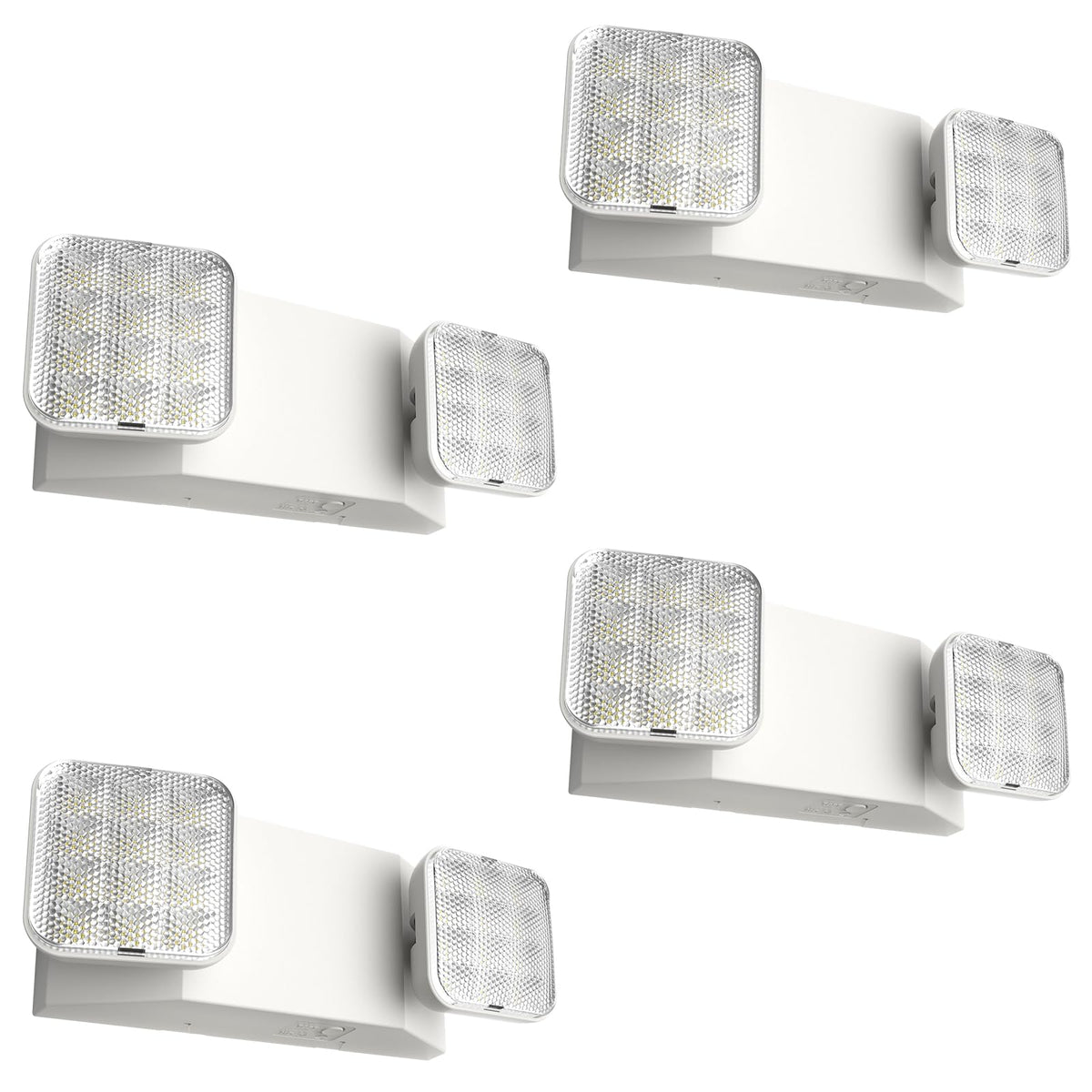 FREELICHT 4-pack LED emergency lights illuminate commercial spaces during outages.
