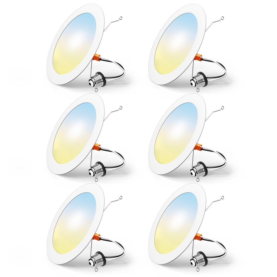 FREELICHT 6-pack LED recessed light with selectable colors for flexible mood lighting.