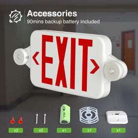 FREELICHT 6 Pack red exit signs back mount compatibility for wiring
