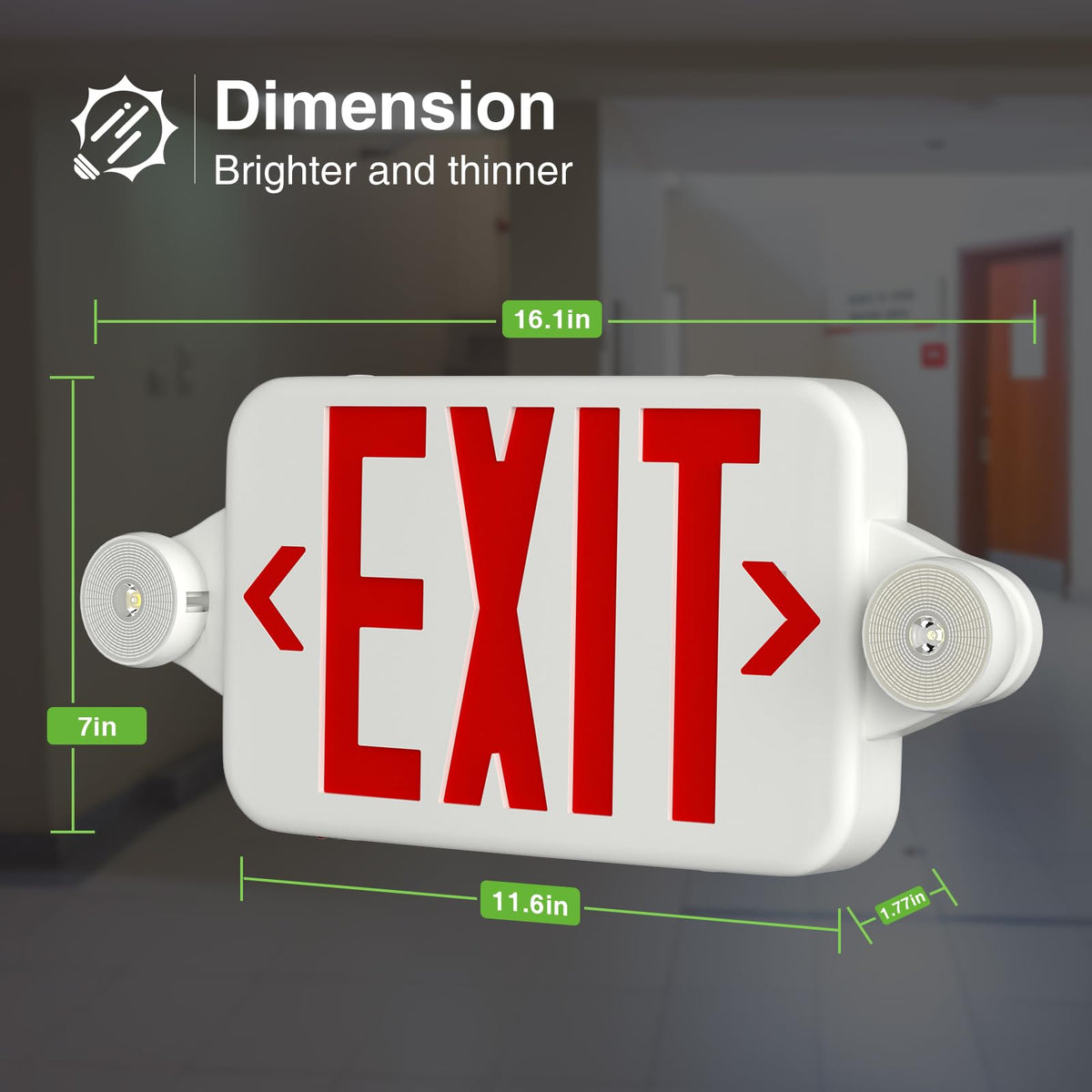 FREELICHT 6 Pack red exit signs battery backup for outages
