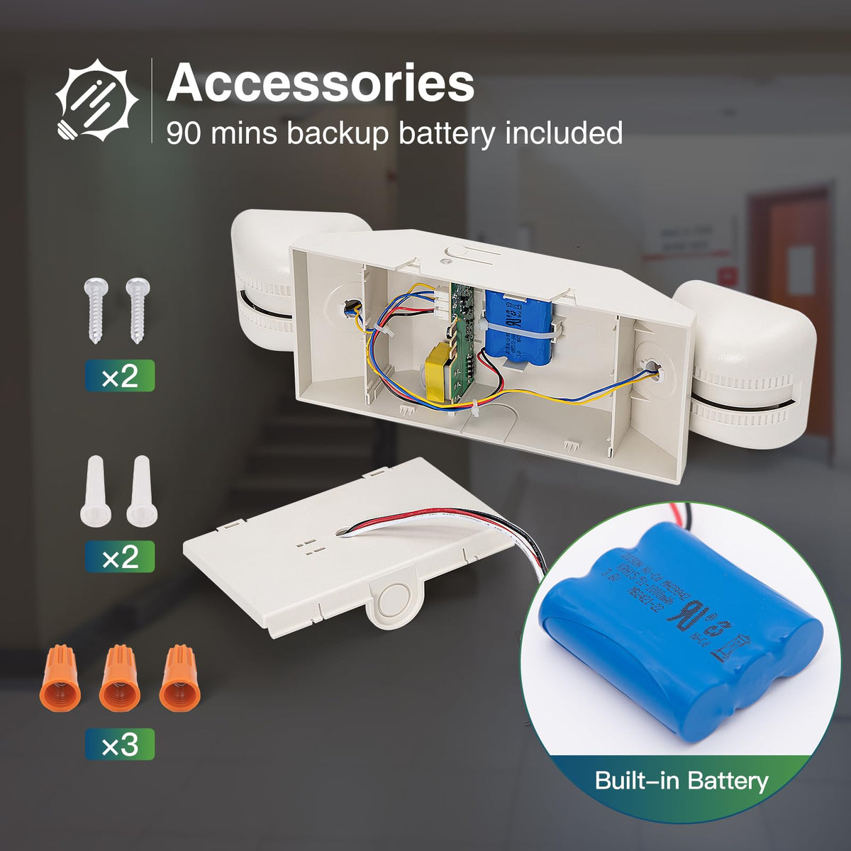 Back plate fits standard junction boxes for easy retrofitting.