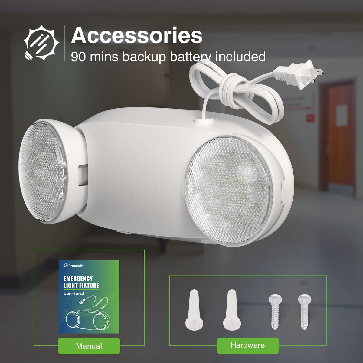 Freelicht emergency light injection-molded housing for durability