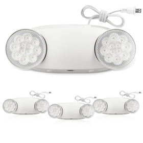 Freelicht emergency light with two heads adjustable for wide-area visibility during outages