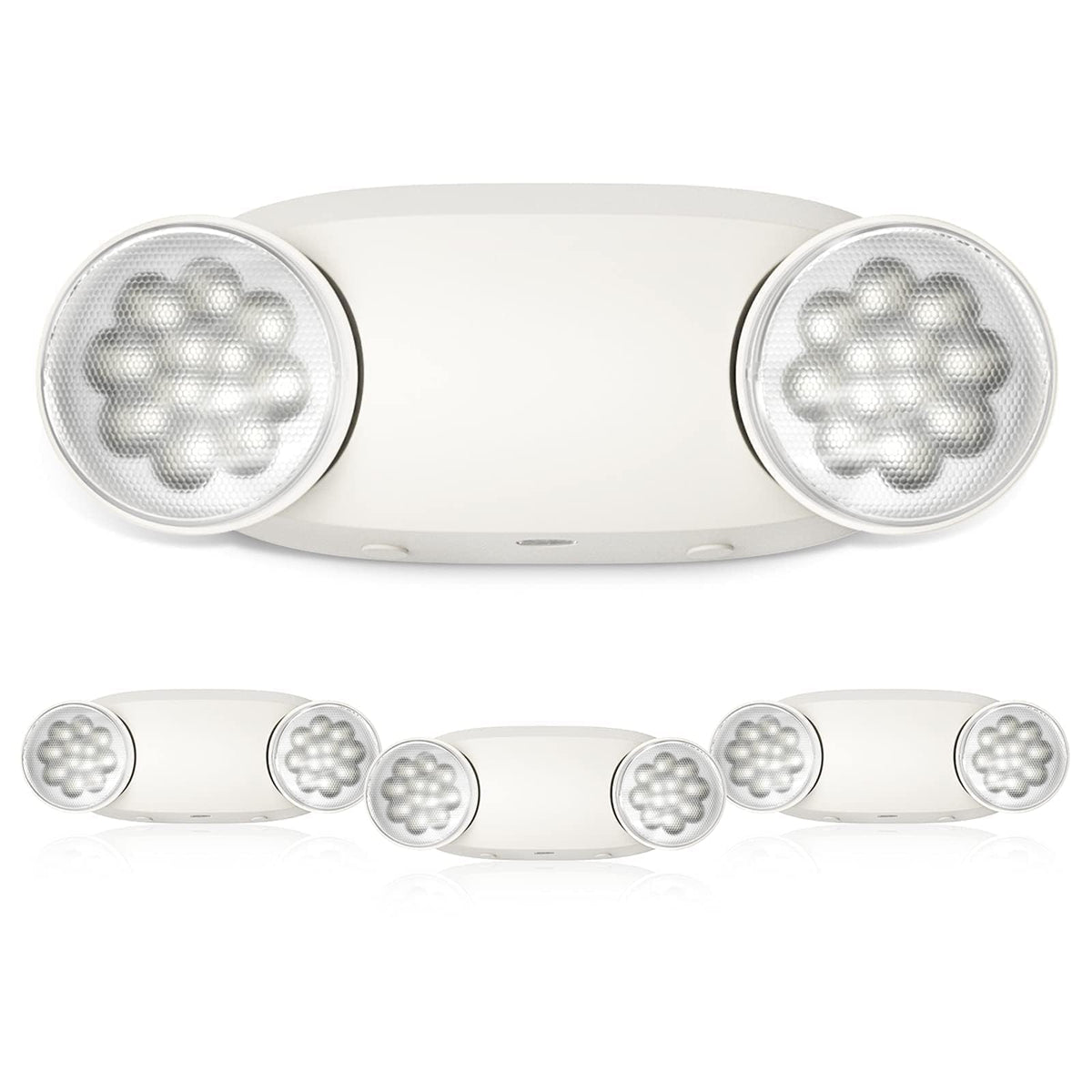 FREELICHT two-head LED emergency lights provide broad coverage during outages