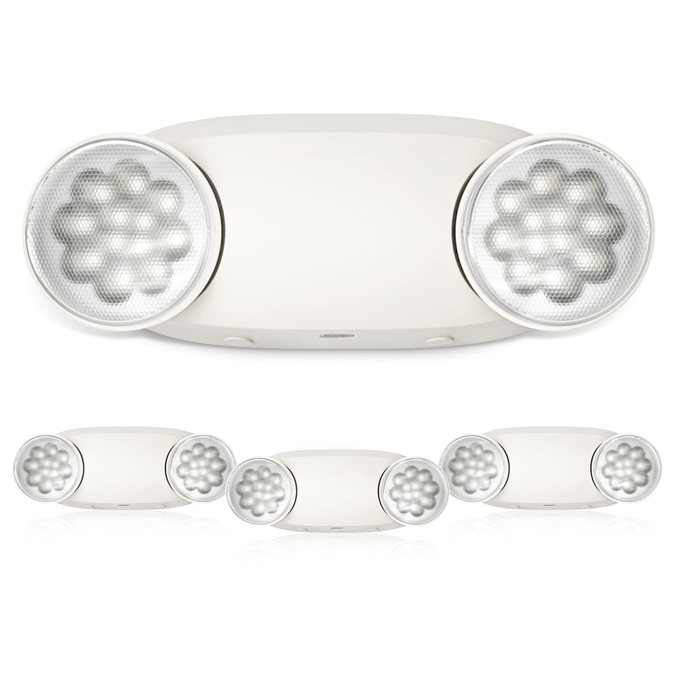 FREELICHT two-head LED emergency lights provide broad coverage during outages