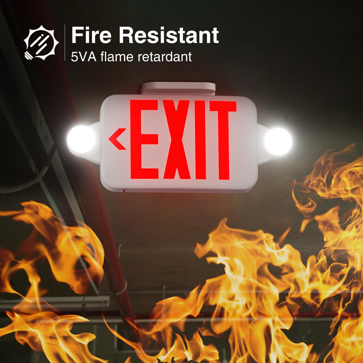 FREELICHT exit sign back mount option suitable for wall placement.