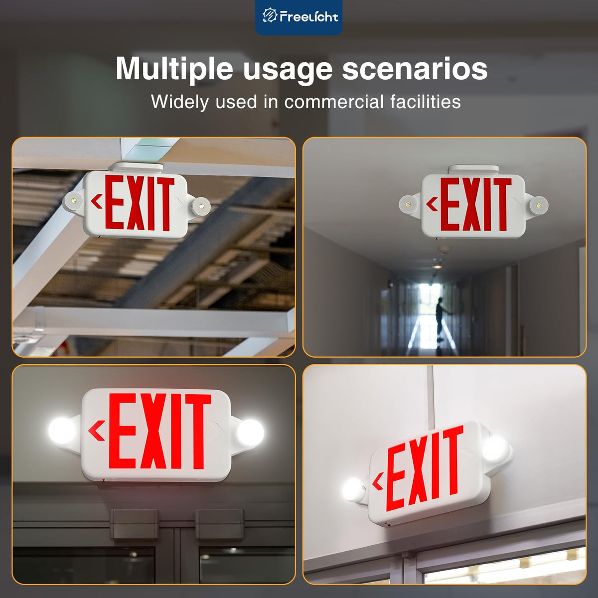 FREELICHT exit sign office corridor use in busy spaces.