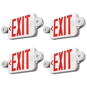 FREELICHT exit sign 4-pack red front view ensures clear emergency visibility.