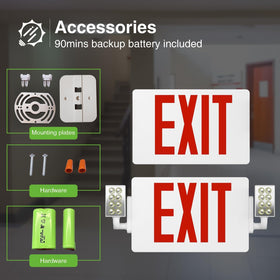 FREELICHT exit sign includes 90-minute battery backup for reliability.
