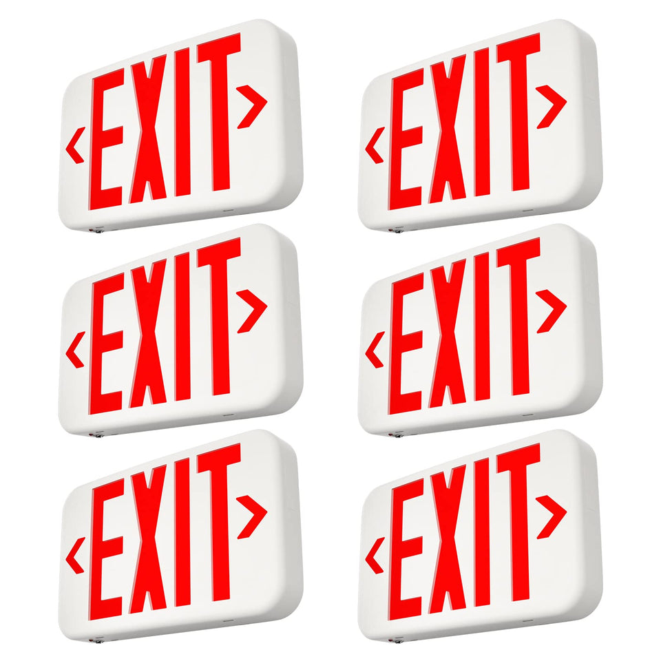 FREELICHT exit sign front view with red 6-inch letters for clear egress