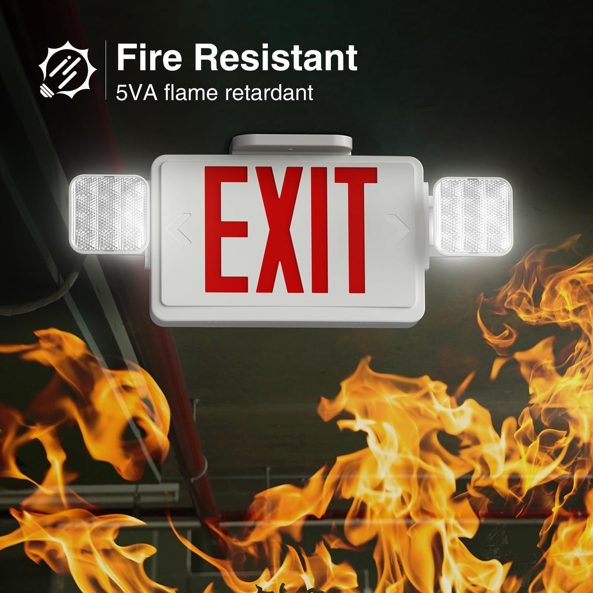 Freelicht exit sign LED 2-pack adjustable lights illuminate safe exit paths.