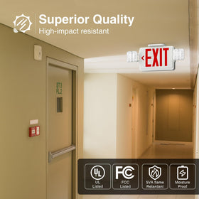 Freelicht exit sign LED 2-pack side view demonstrates compact, space-saving design.