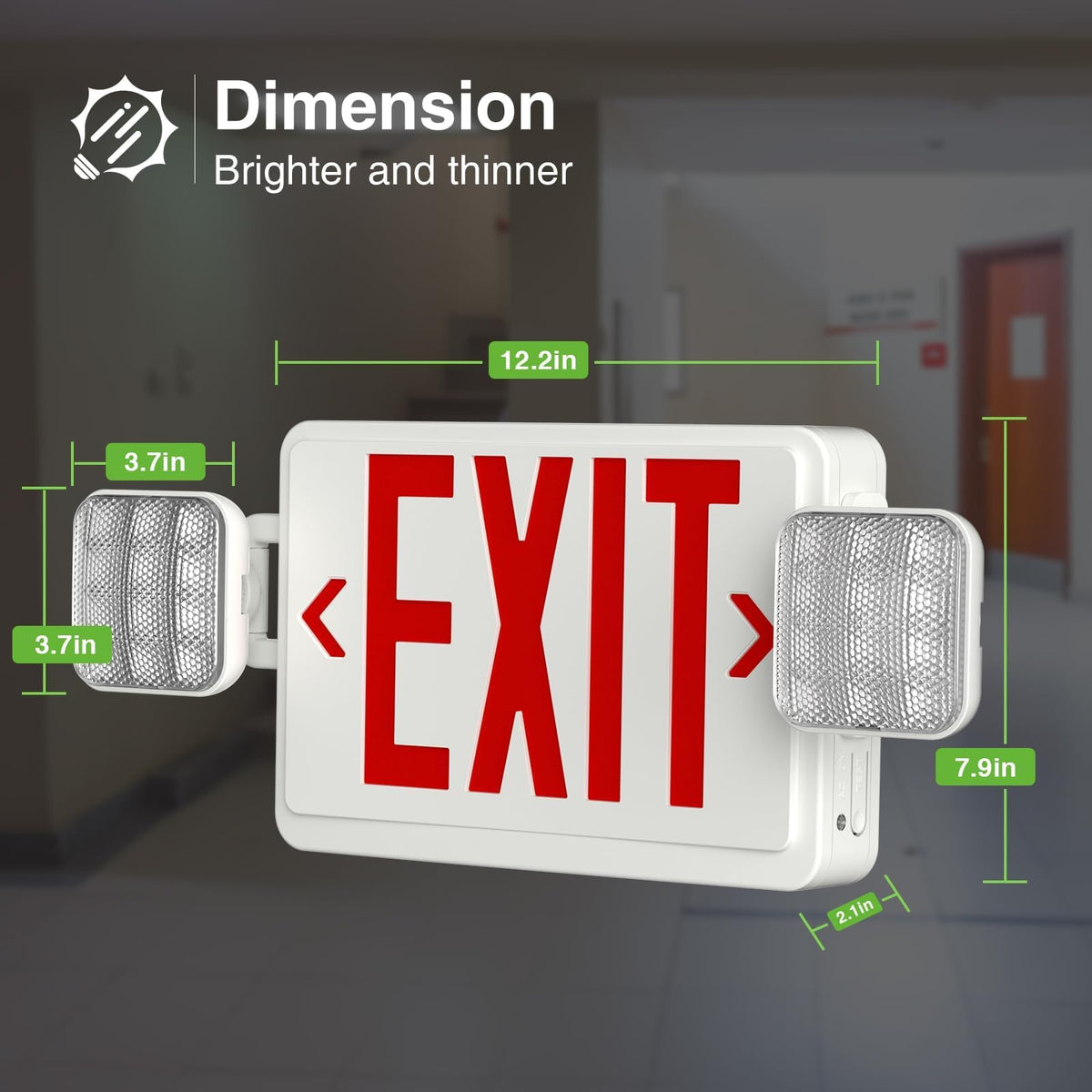 Freelicht exit sign LED 2-pack UL certified for dependable performance.