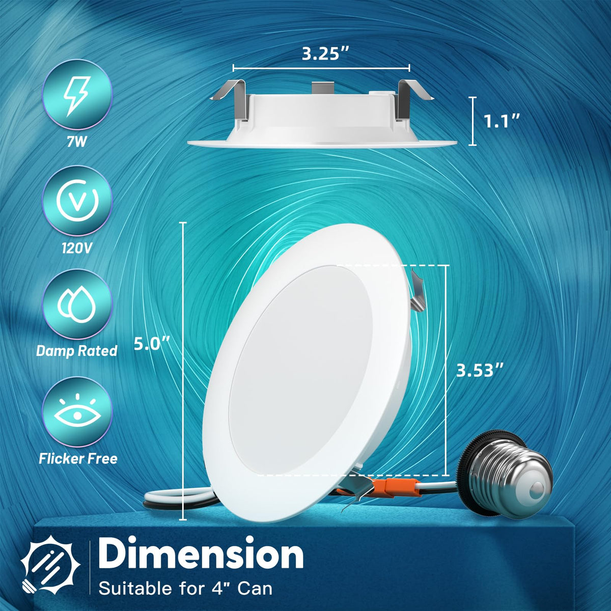 FREELICHT IC and damp rated design supports bathroom and outdoor use