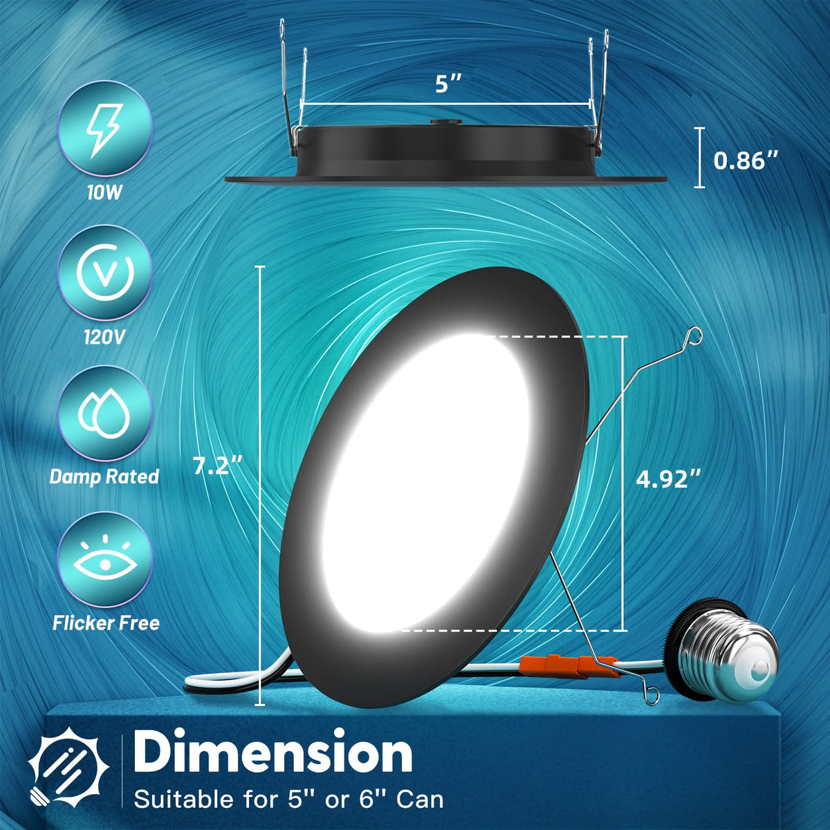 Freelicht IC and damp-rated LED can light for safe ceilings and moisture-prone areas.